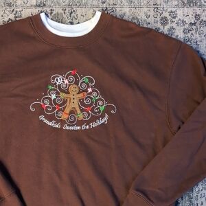 Vintage Gingerbread Grandmas Sweeten The Holidays Crew Neck Kitschy Sweater Chri